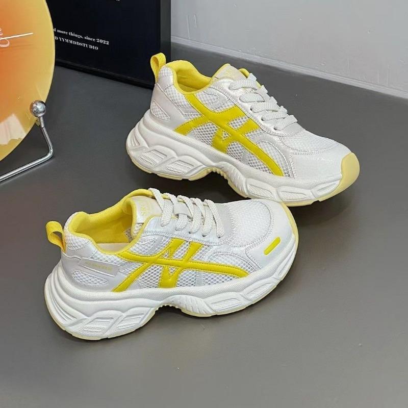 

Дофаминовые кроссовки на платформе, женские, осенние новинки, универсальные, легкие и дышащие, повседневные спортивные кроссовки, увеличивающие рост 40 жёлтый