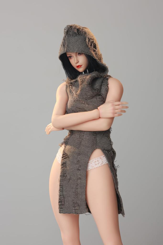 HAMRETHYPPZ Costume Figure Clothing Female Battle Style Sexy Sexy Dance Party Suit not 1/6 1/6 One-Piece Dress, One-Piece Dress, (Body, head, shoes,