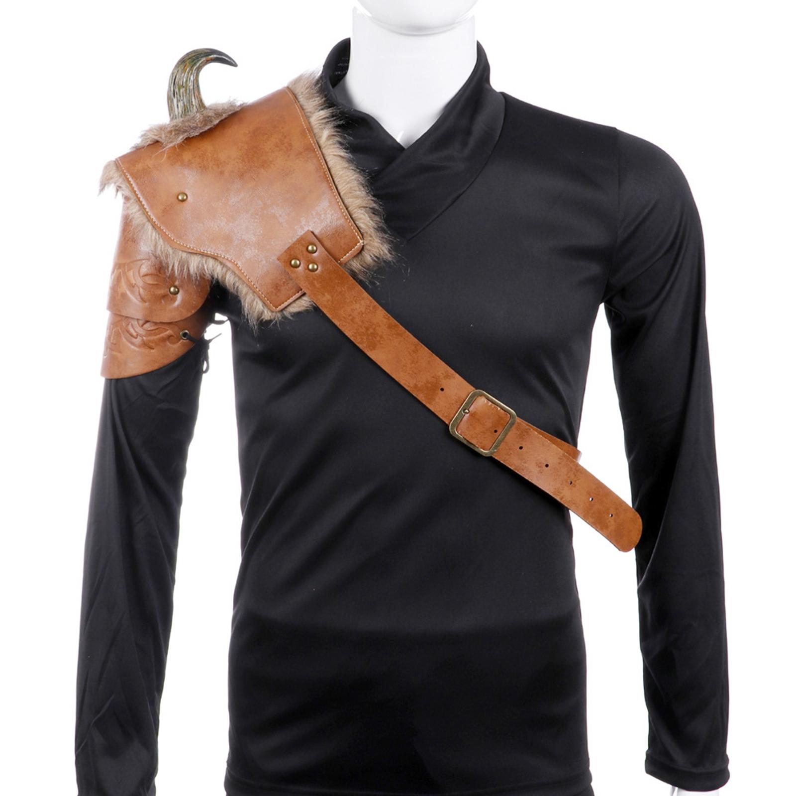 

Faux Leather Medieval Shoulder Pauldron Pauldron for Role Play Cosplay Men