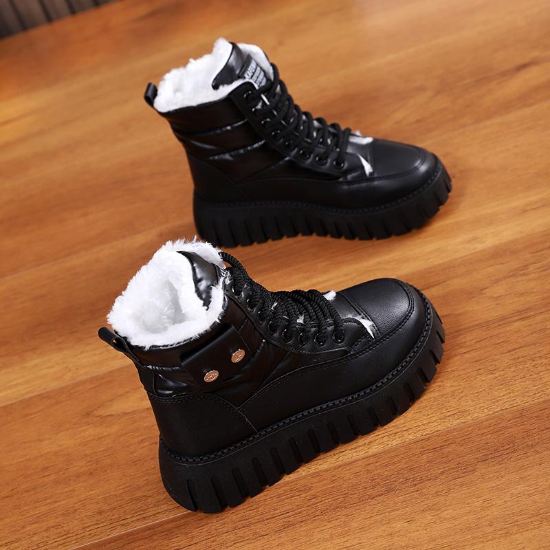 Schneestiefel Winter Neu Samt Verdickt Warm Pelz Integriert Dicke Sohle Kurze Stiefel Hoher Schaft Baumwollschuhe