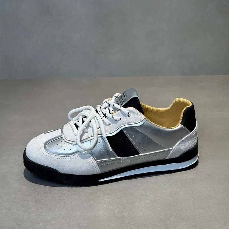 Fashion Leather Running Shoes Men Casual Shoes Outdoor Breathable Man Walking Lightweight Comfortable White Sneakers Tennis Sport Shoes