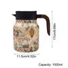 1000ml Hochkapazität Edelstahl Hübsche Teekanne Vintage Wunderschön gefertigt Blumenmuster Zuhause Wärmespeicherung Teekannen