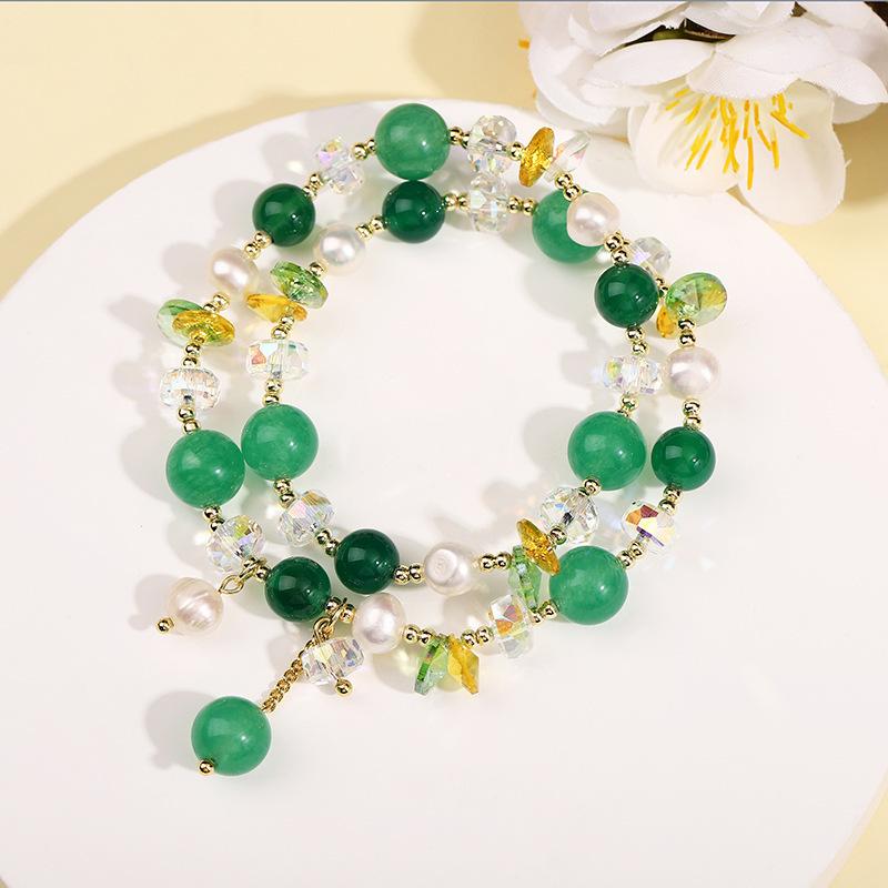 New Super Immortal Double-layer Bracelet Female Mori Sweet Girl Crystal Beaded Bracelet Personalized Student Girlfriend Jewelry