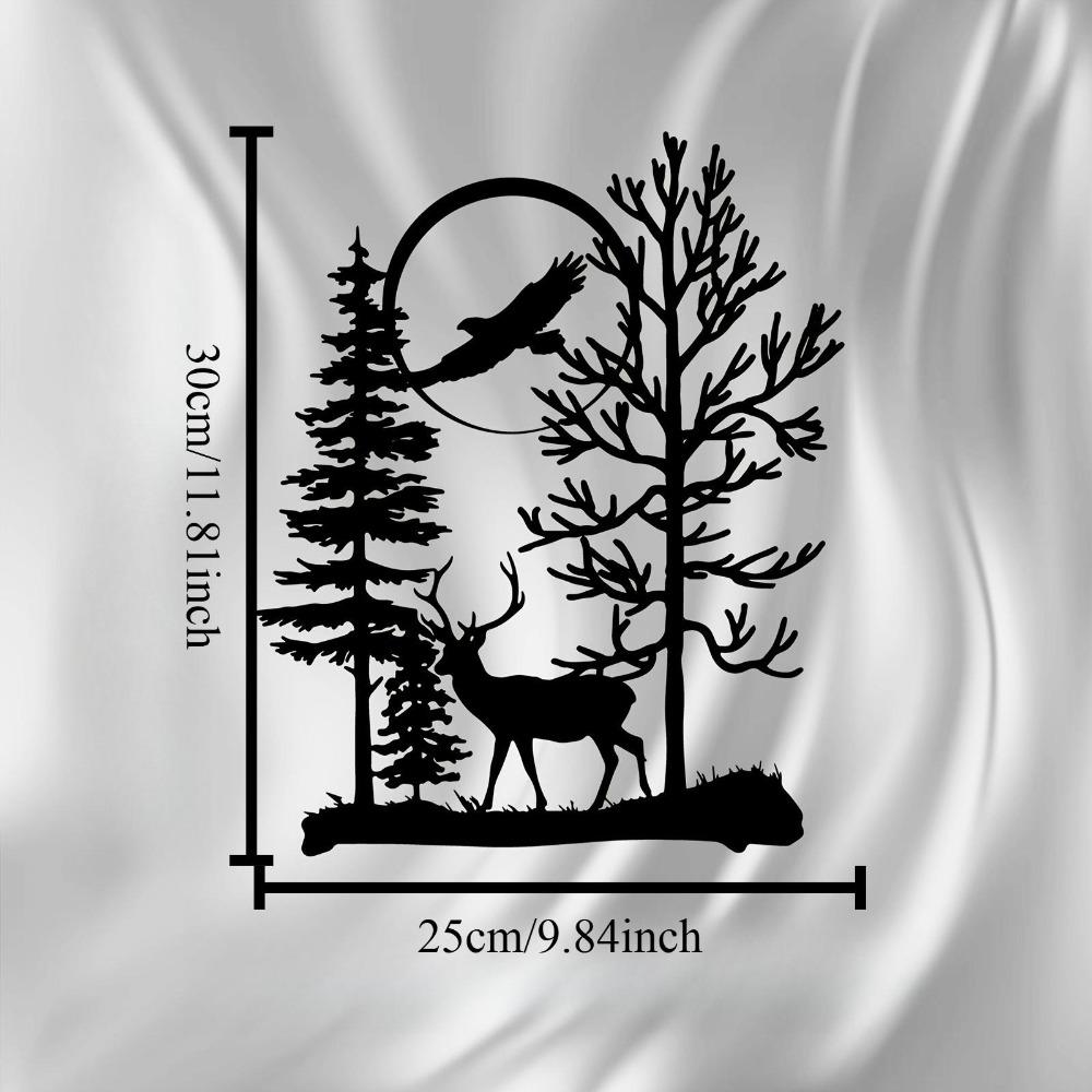 Metal Wall Art Deer Eagle Weatherproof Iron Sculpture Garden Fence Decor Wildlife Gift