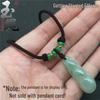 High-Grade Green Jade Braided Necklace Rope with Agate Crystal Pendant