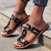 Plus-size Shoes with Open Toe, Single-heel Flip-flops, Women's New Style Beach Flat Shoes, Sandals