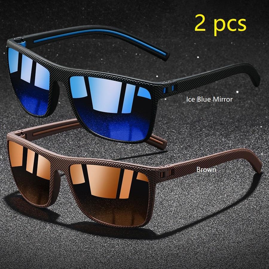 Fashion Vintage Check Sunglasses Men Women Classic Square Sun Glasses Retro Eyewear UV400 for Driving Fishing
