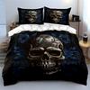 Skull with blue roses. Bedding sets Duvet cover sets Duvet covers Pillowcases(1 * Duvet Cover 2 * Pillowcases without duvet insert)