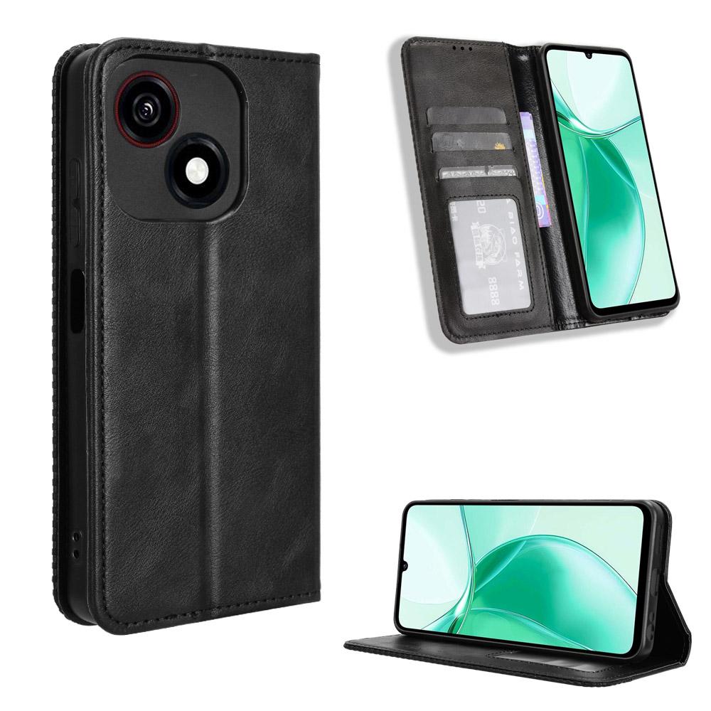 Leather Flip Cases For ZTE Blade A35e Leather Case [Flip Vintage Leather] Wallet Shockproof Durable Retro Flip Covers