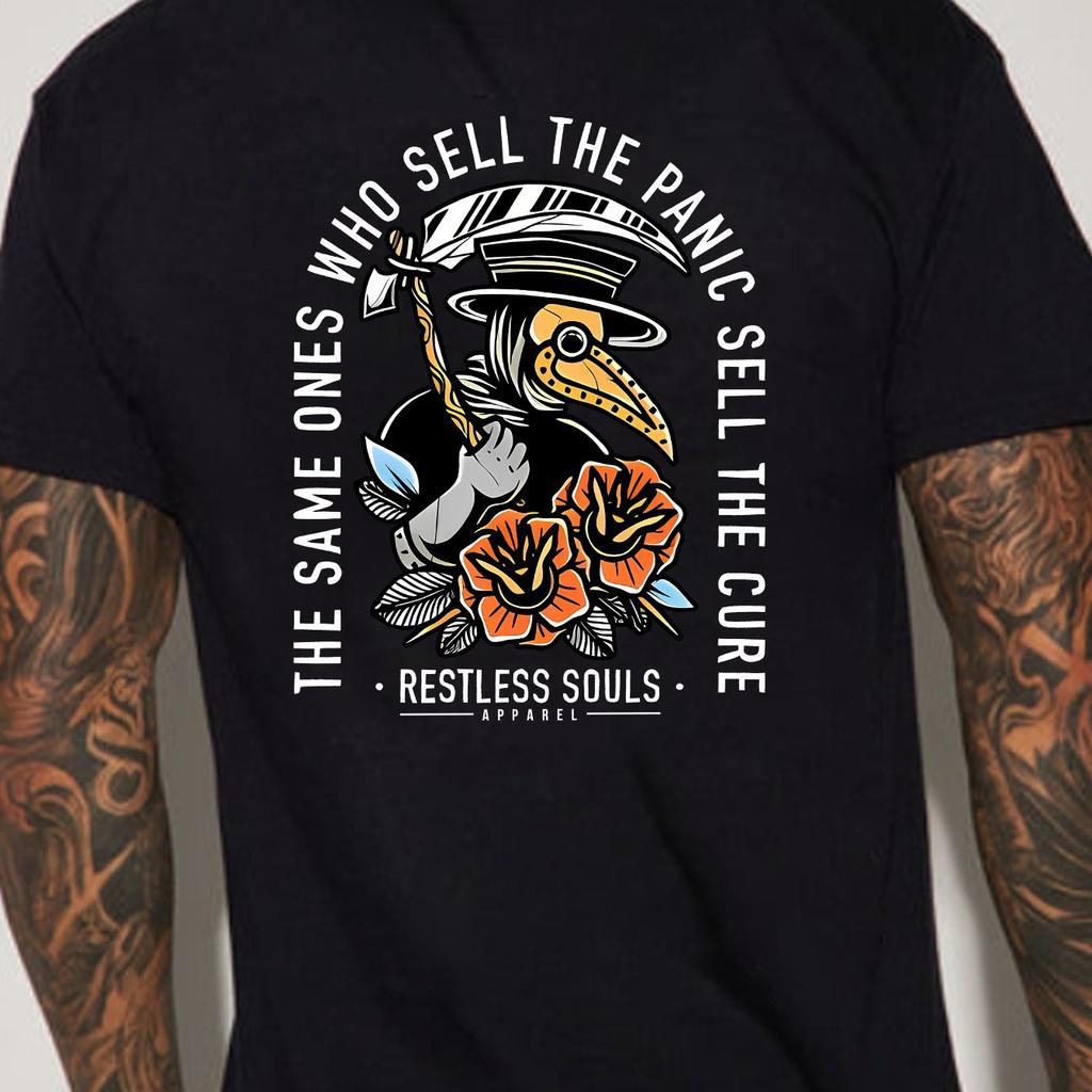 Soft Comfortable Crew Neck Graphic T-Shirt for Men Relaxed Fit Slight Stretch Alphabets Pattern