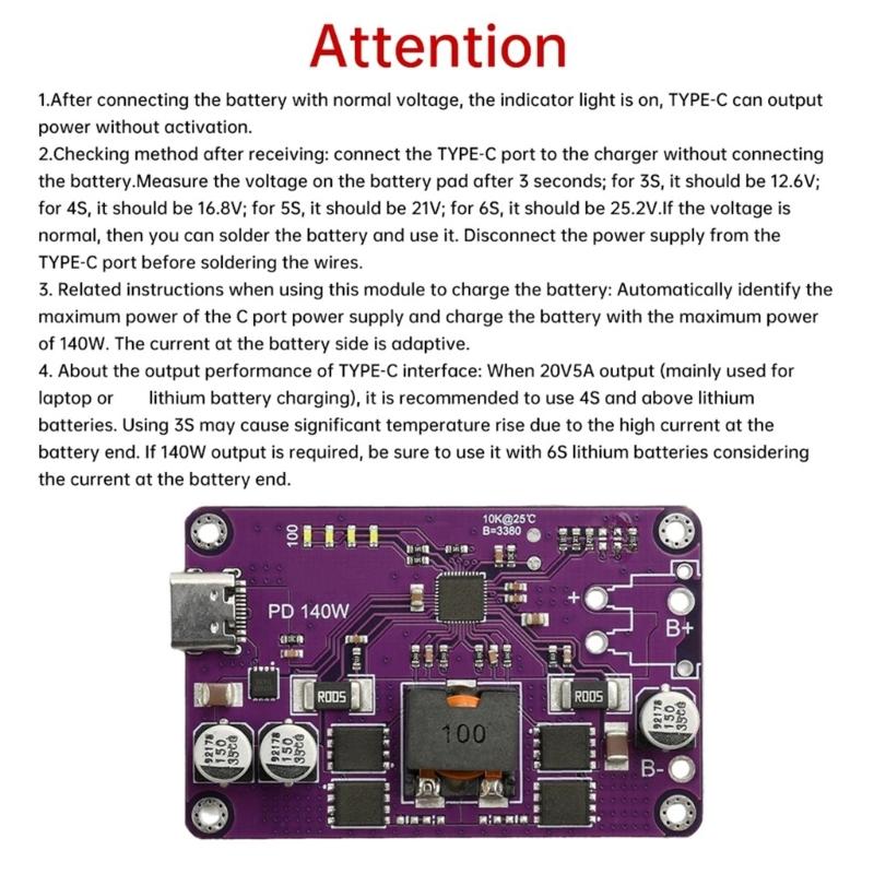 140W PD3.1 Fast Chargers Module Liions Battery Chargers/Discharger Module for Highly Power Devices
