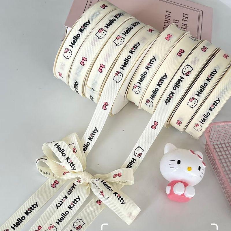 

1Pcs Cute Hello Kitty Ribbon Diy Cake Flower Decoration Strap Birthday Gift Ornament Bow Ribbon