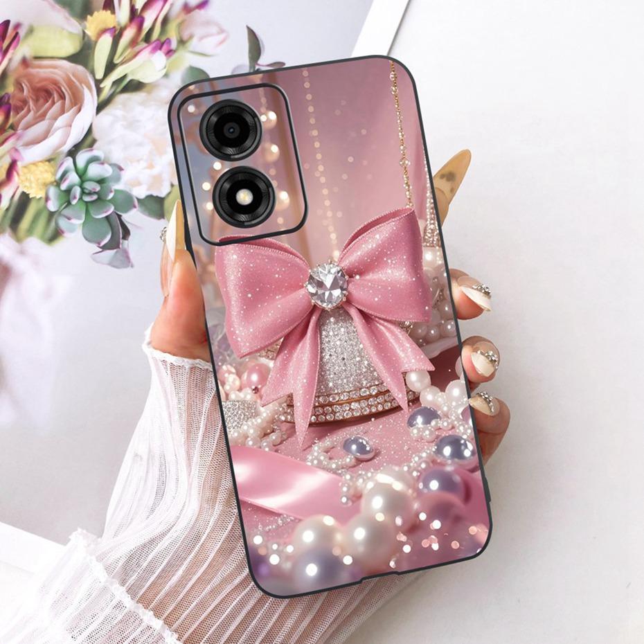 Cute Printing Phone Case For Motorola Moto E14 Soft Black Silicone TPU Cases For Moto E14 Covers Bumpers