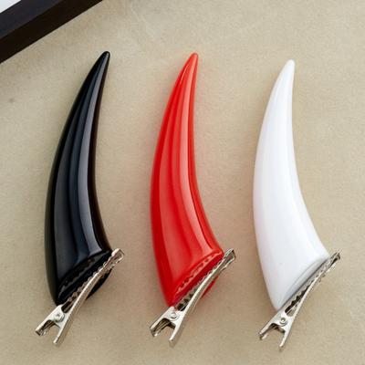2 STKS Donker Gotische Duivelshoorn Rand Tang Haar Halloween Kostuum Cartoon Zwarte Haaraccessoires Haarclips Casual