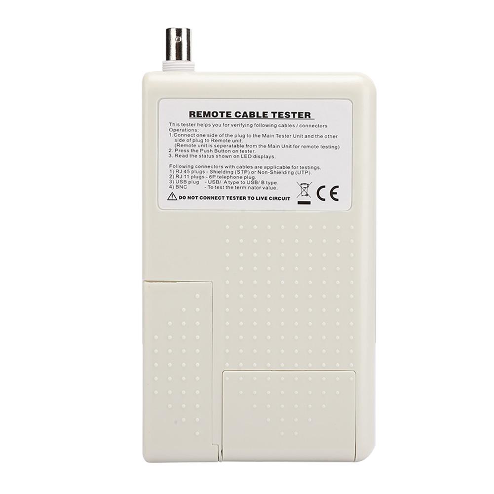 4-in-1 Remote Network Cable Wire Tester Detector for RL-45 RJ-11 USB BNC LAN Cable