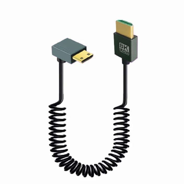 

Portable 8K HDMIs to Mini HDMIs Cable for Travel and Business Trip with Spring Design Quality Signal Transmission