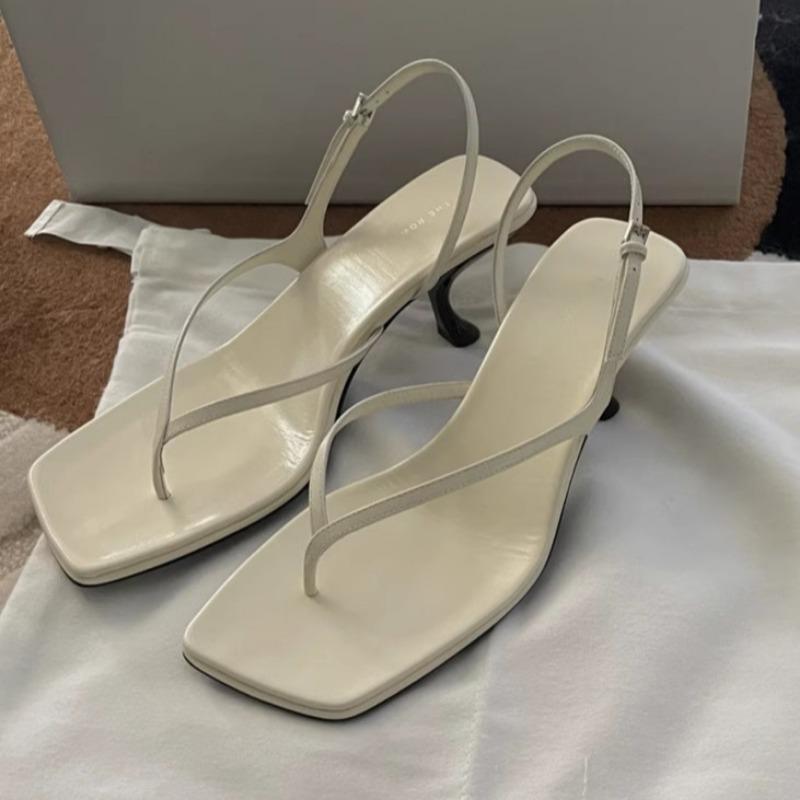 

Модные босоножки на шпильках, летние, новые, квадратные, с неглубокой горловиной, с пряжкой A Line, нескользящие, износостойкие туфли на каблуке 35