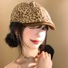 Vintage American Leopard Print Forward Cap Headband Women's Autumn Spring Versatile Beret Hat Trendy