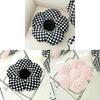 Modern Minimalist Floral Pattern Pillow With Faux Bunny Fur Cover For Sofa Decor