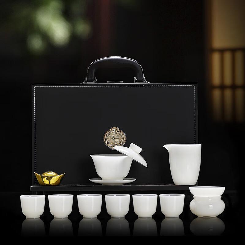 Shangqi Hand-painted Ceramic Gaiwan Tea Set