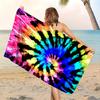 Tie-Dye Laser Pattern Microfiber Beach Towel, Vibrant Summer Design Quick-Dry for Beach Pool