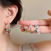 Island Summer Colorful Glass Pendant Earrings: High-End Studs with Fresh, Sweet Design