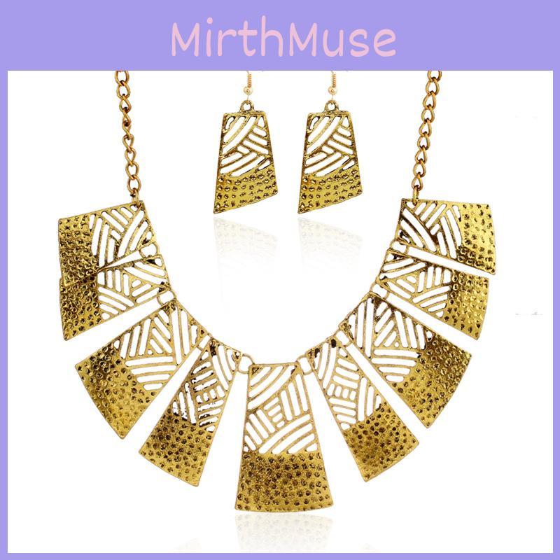 Retro Geometric Alloy Necklace With Chain For Casual Accessories And Gift