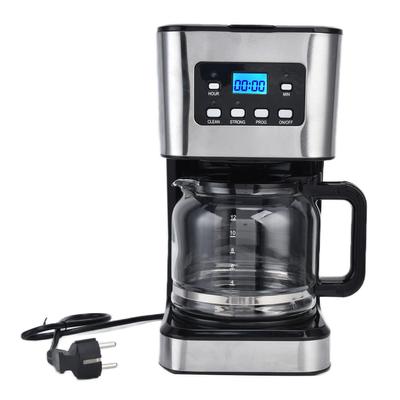 1.5L Drip Coffee Machine 12 Cup Coffee Maker with Timer Automatic Extraction for Home and Cafe