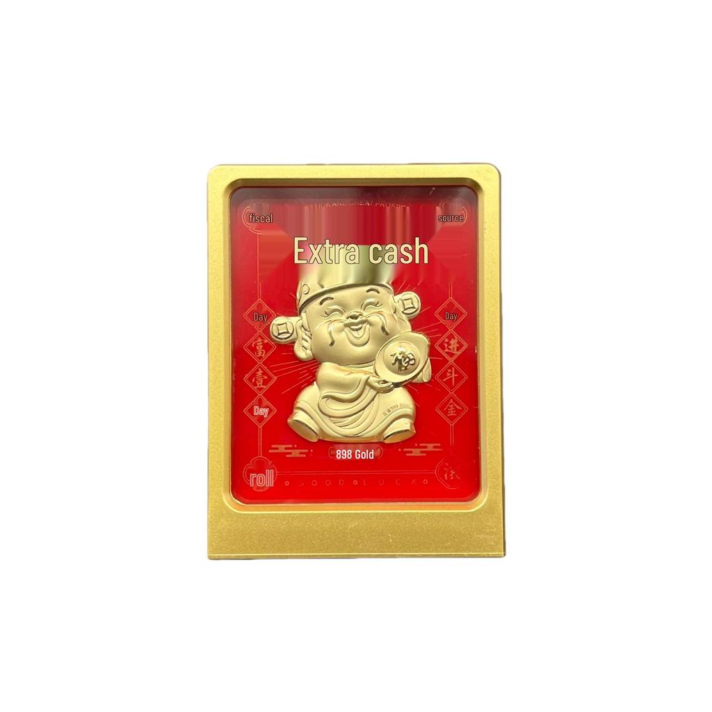 999 Pure Gold Scenic Souvenir Photo Frame: Popular Wealth & Fortune Gift for Elders
