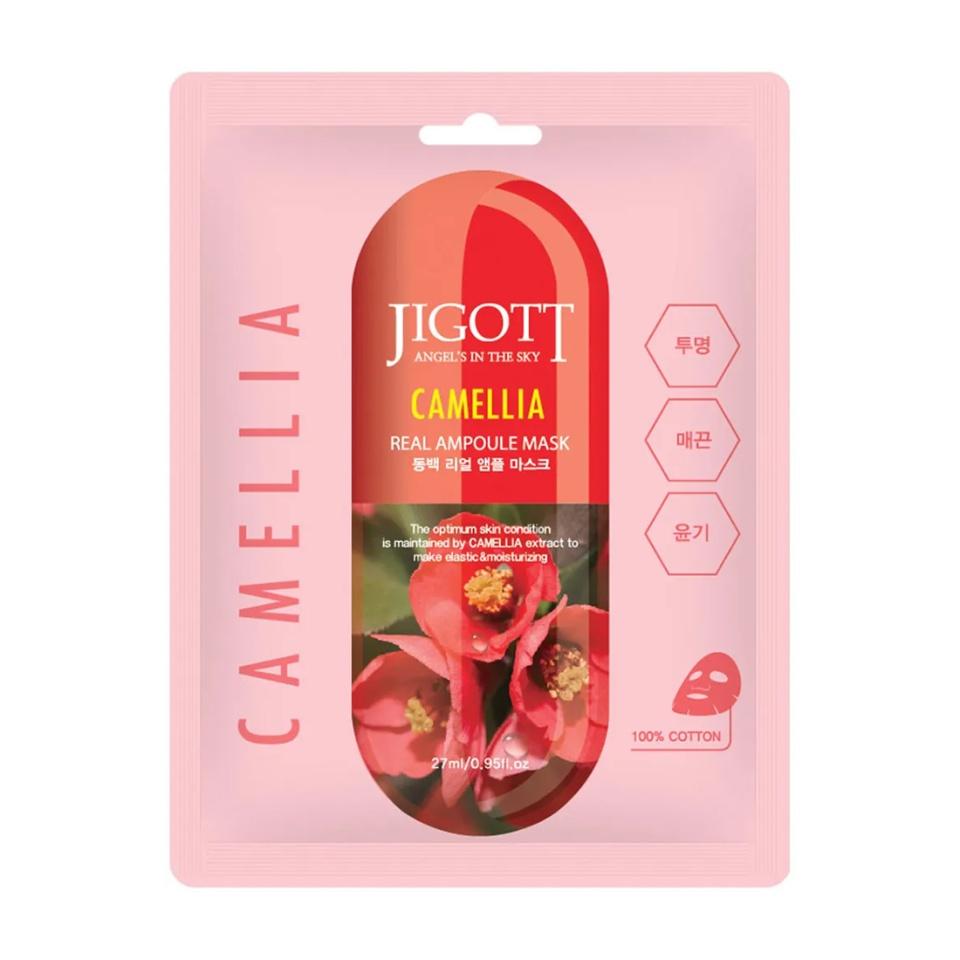 

JIGOTT CAMELLIA REAL AMPOULE MASK Тканевая маска для лица с экстрактом камелиии