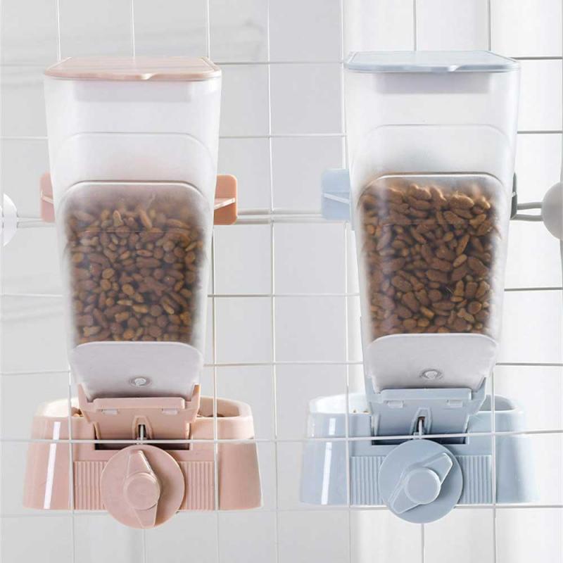 Automatic Pet Bowls Cage Hanging Feeder Pet Water Bottle Food Container Dispenser Bowl For Puppy Cats Rabbit Pet Feeding Product