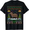 Men's and Women's T-shirts NEW Capybara Animal Lover Xmas Gift Ugly Capybara Christmas T-Shirt Size S-3XL