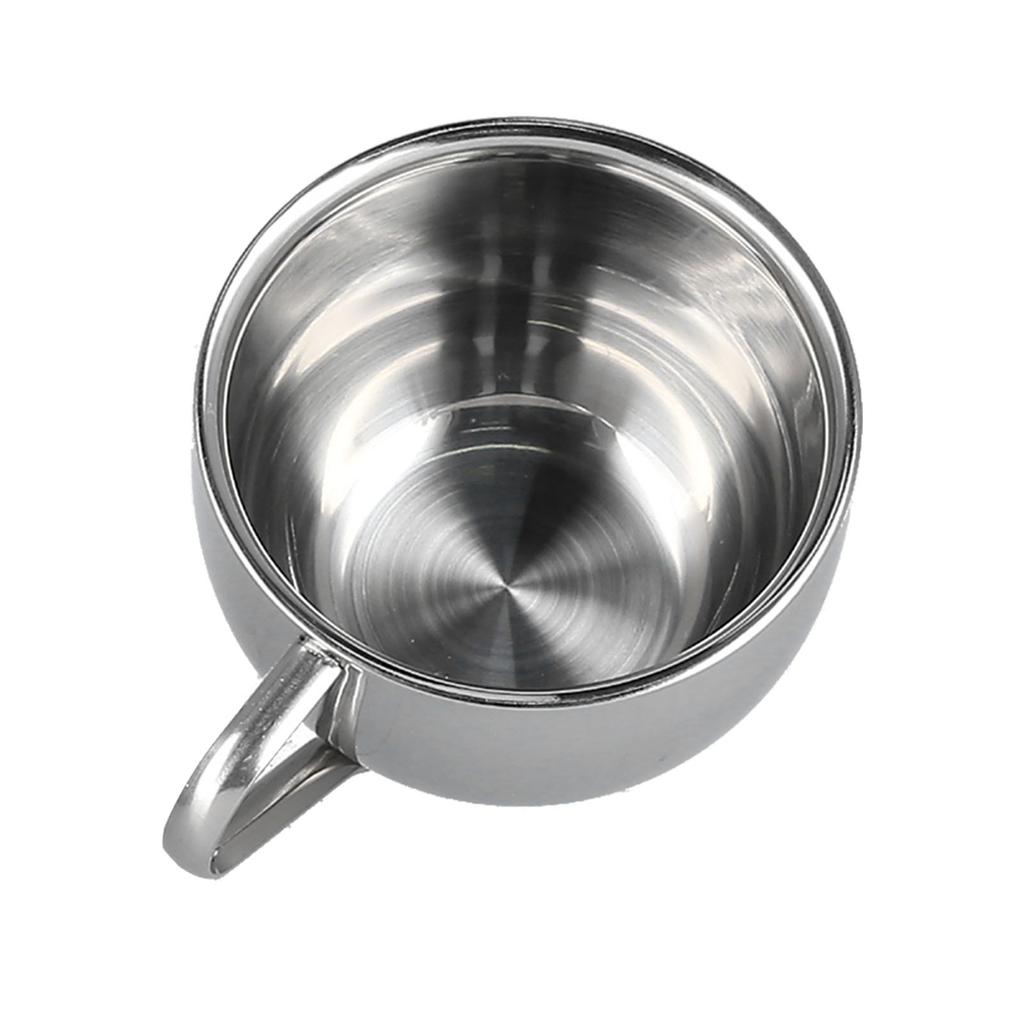 Insulated Coffee Cup with Saucer Spoon Set Stainless Steel Double Walled Mugs Milk Tea Cup for Kitchens Hotels Coffee Shops
