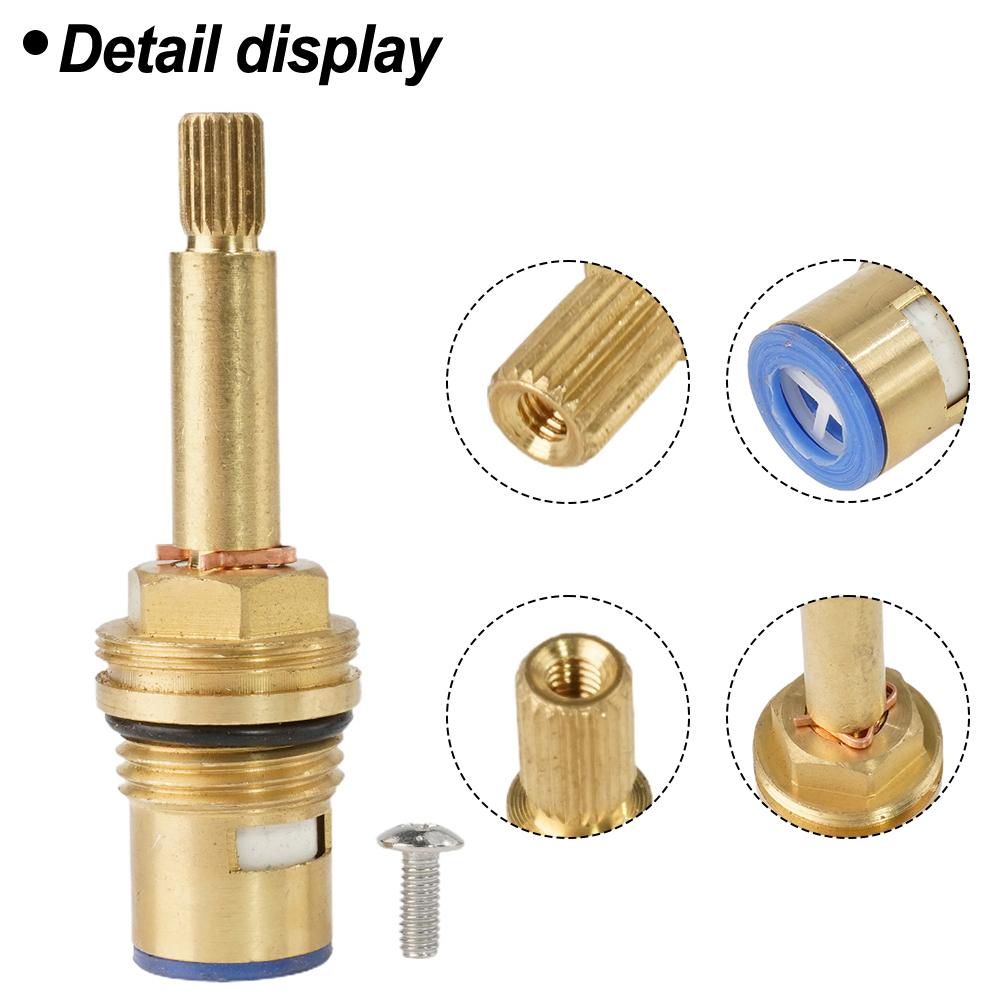 Practical High Quality Tap Valve Cartridge Quarter Insert Connector Long Stem Replacement Shower Bath Turn Flow