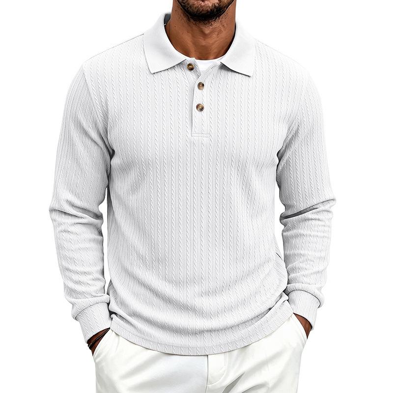 Men S Slim Fit Long Sleeve Polo Shirt Casual Basic Top