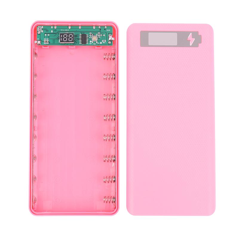 8*18650 Power Bank Cases Battery Holder Portable Dual Usb Type C Micro Input Port Charge Shell For Phone 18650 Battery Cases