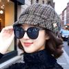 Octagonal Hat With Detachable Short Wavy Wig For Middleaged Women In Spring And Fall Seasons