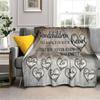 Family Text Blanket Love Flannel Throw Blanket Super Soft Fleece for Bedroom Couch Sofa Gift for Family Lightweight King Size