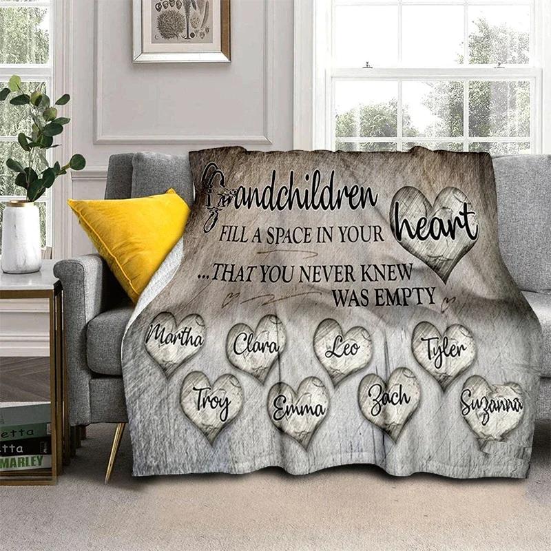 Family Text Blanket Love Flannel Throw Blanket Super Soft Fleece for Bedroom Couch Sofa Gift for Family Lightweight King Size