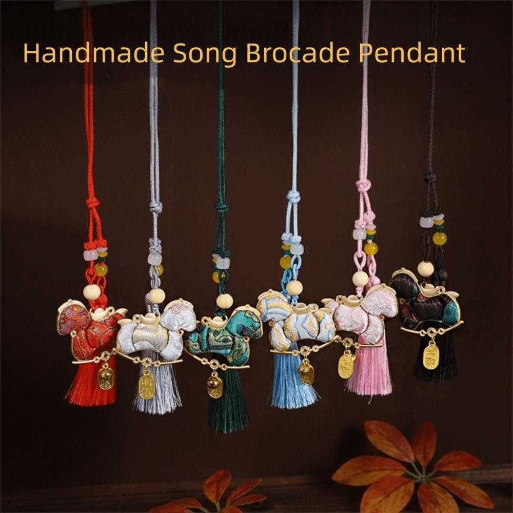 Brocade Pony Embroidered Pendant Chinese Style Car Hanging Ornaments  National Wind Style