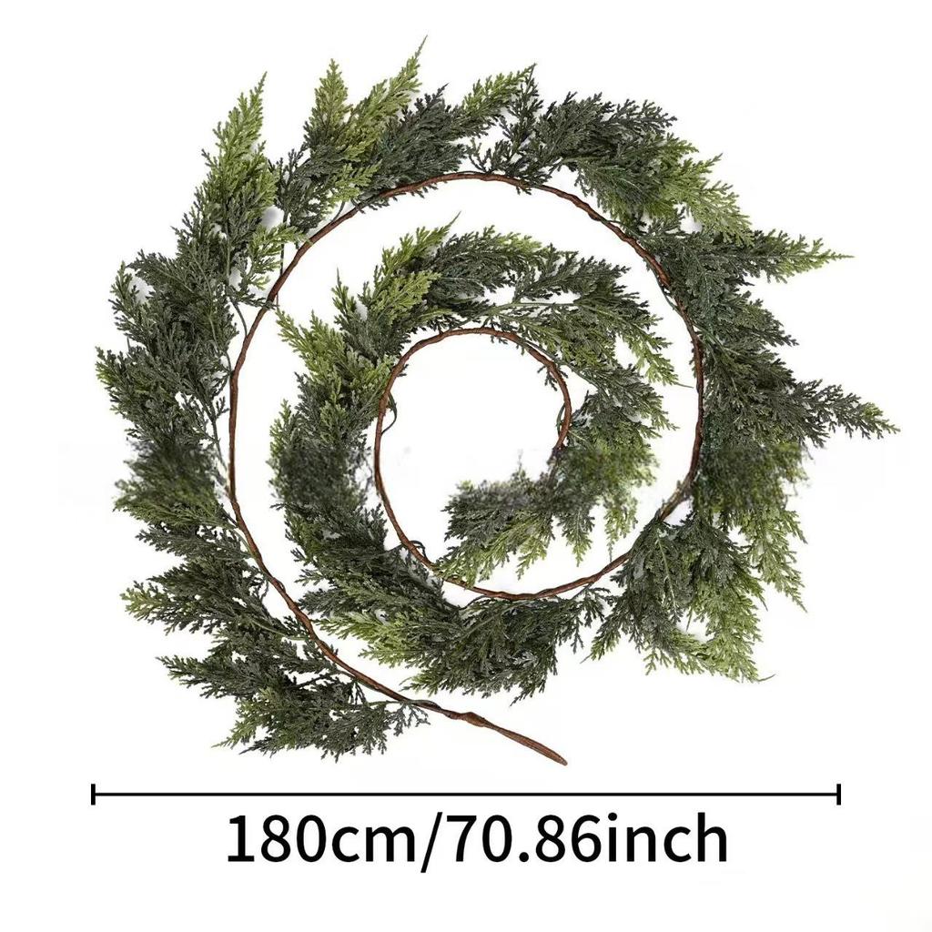 Christmas Pine Needle Wreath - Norfolk Pine Branch Vine