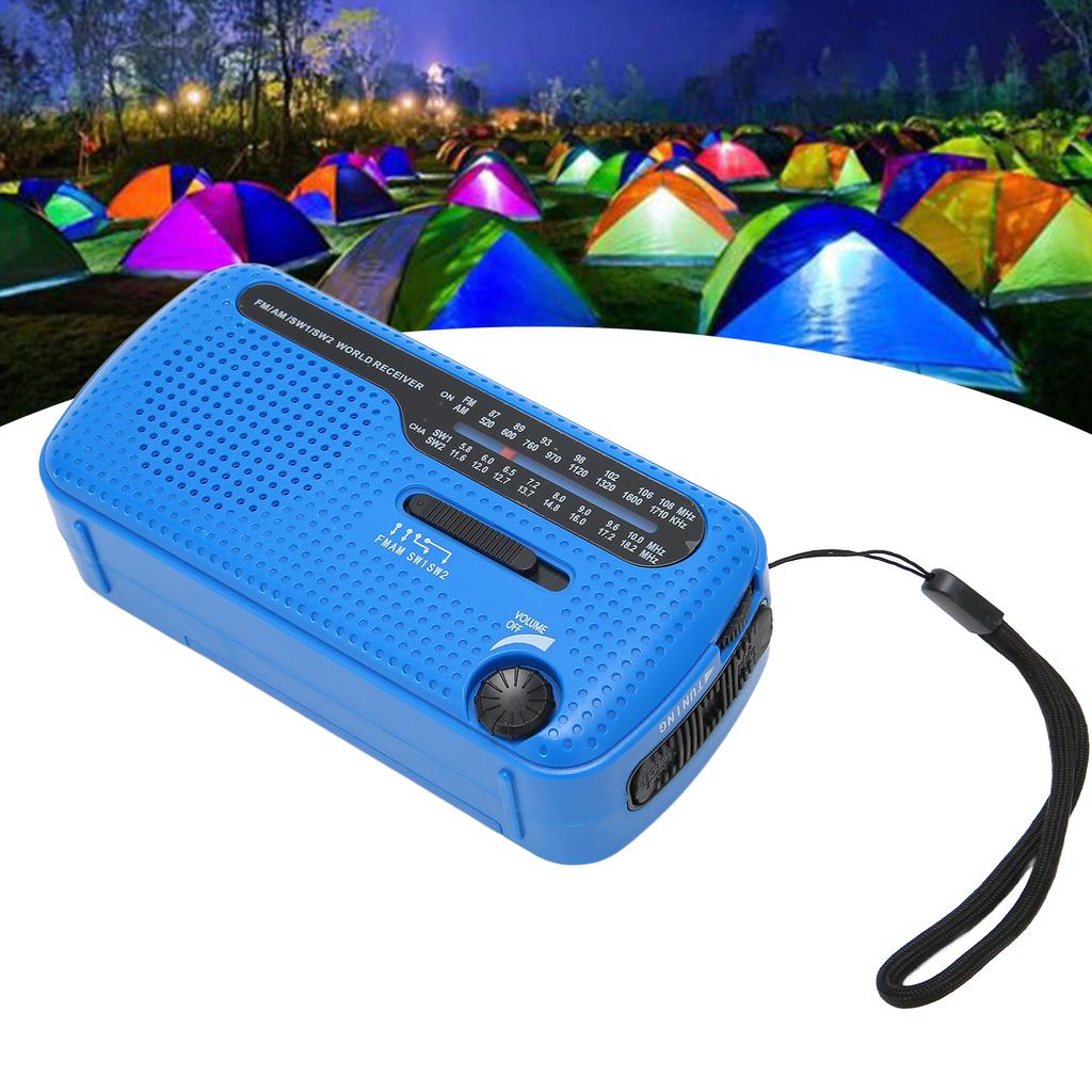 Hand Crank Solar Radio AM FM SW1 SW2 Camping LED Flashlight Multiband Camping Emergency Radio for Outdoor