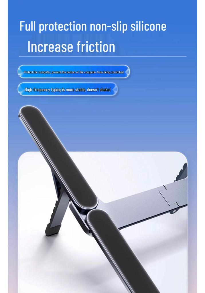 Aluminum Alloy Folding Laptop Stand: Portable Gaming, Cooling & Height Adjustable.