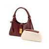 Premium Sense Premium Sense Retro Oil Wax Leather Bride Wedding Bag Mother Bag Daily Available Portable Armpit Bag