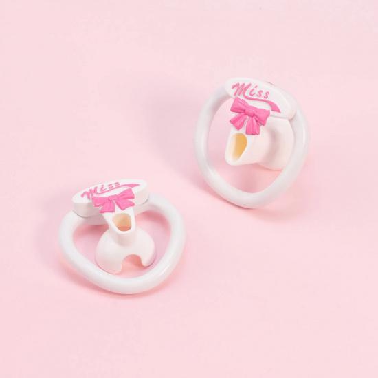 Bow Pink Negative Inverted Plastic Femboy Chastity Cages Male Chastity Device Penis Lock Sex Toys for Men Pet BDSM