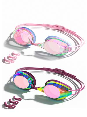 Gafas de natación para adultos HD impermeables antivaho, gafas de natación profesionales para competición de buceo para hombres y mujeres
