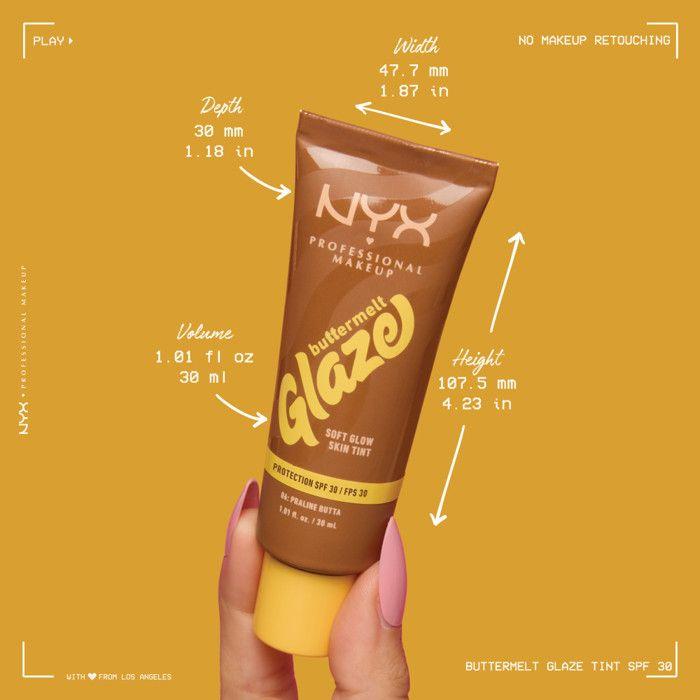 NYX Professional Makeup Buttermelt Glaze Tint, Foundation LSF30 bis zu 12h Halt, Whipped Butta