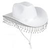Retro Shiny Western Cowboy Hat Glitter Ethnic Style Cowgirl Hat Sunscreen Wide Brim Top Hat Stage Performance