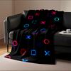 Colorful Neon Geometric Shapes Pattern Blanket Flannel blanket for bedroom, living room, sofa, and nap sofas.