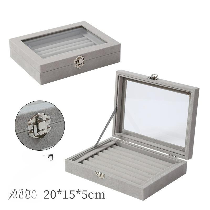 Premium Large Capacity Jewelry Box Flannel Jewelry Box Ring Necklace Jewelry Earrings Storage Box